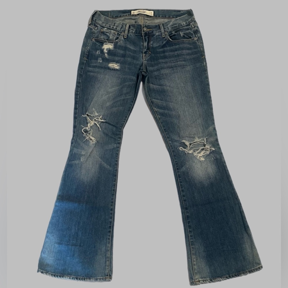 Abercrombie & Fitch Flare distressed denim jeans